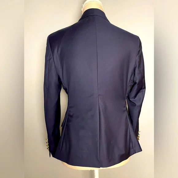 Tom James Royal Classic Custom Tailored Navy Blue single-breasted suit blazer, S - Picture 2 of 9
